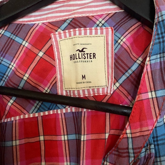 Hollister 100% cotton  blouse pleats and frills down each side of buttons Size M - Picture 4 of 7